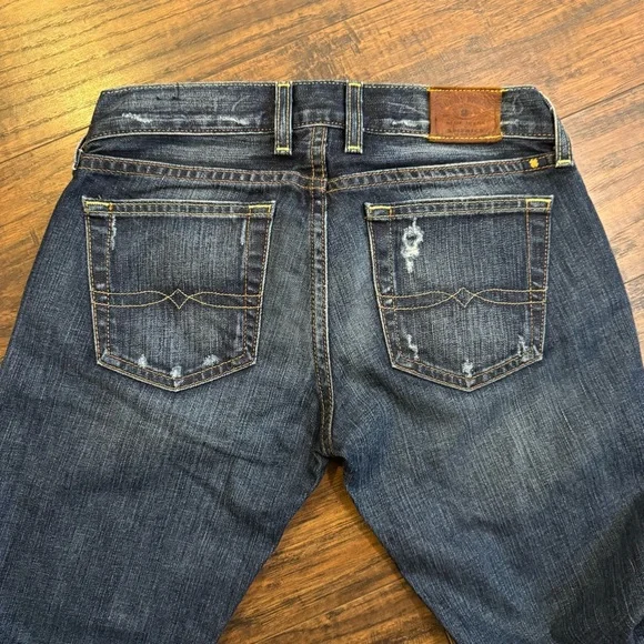 Lucky Brand Lil Maggie Flare Jeans Womens 00 Dark Wash Bootcut Altered Hem 24x32 - Picture 10 of 15